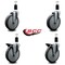 Service Caster 6'' Thermoplastic Rubber Wheel Swivel 1-3/8'' Expanding Stem Caster Set 2 Brakes, 4PK SCC-EX20S614-TPRB-2-PLB-2-138 - alternate 5